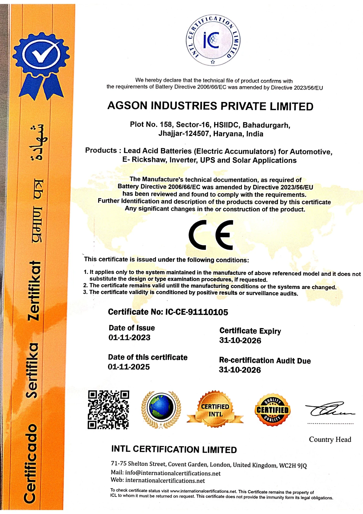 CE Certificate