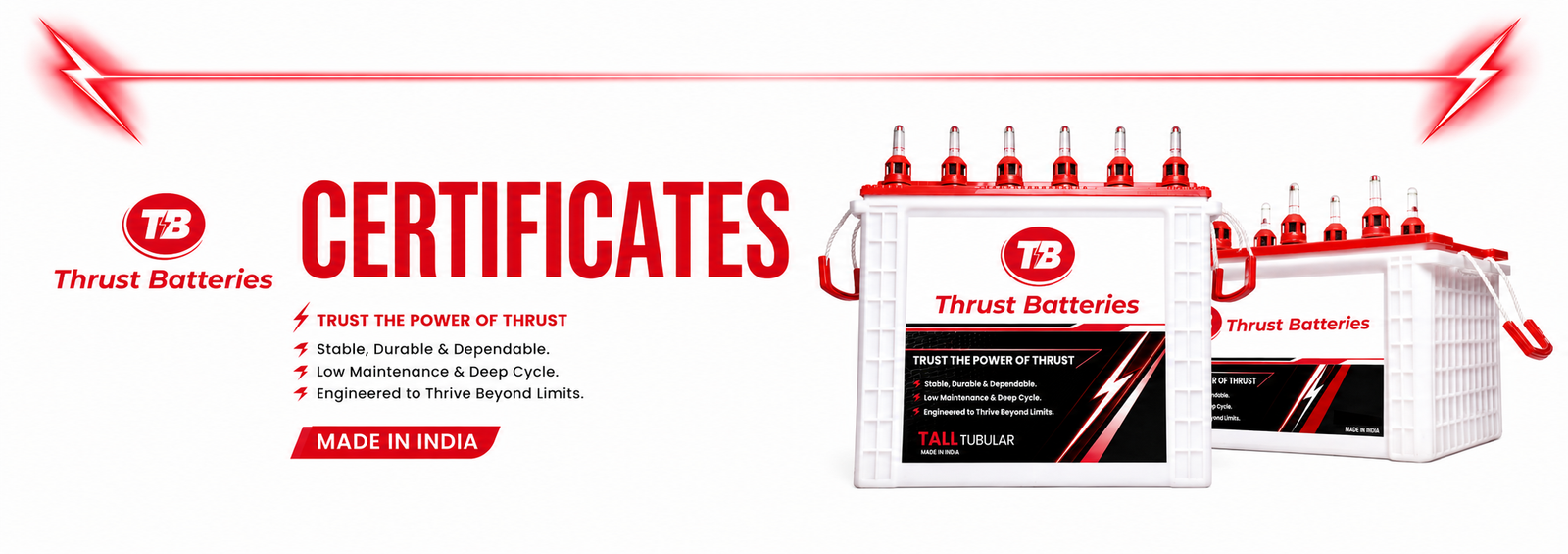 Thrust Batteries Certificates Banner